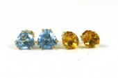 TWO PAIR OF EAR STUDS, THE FIR