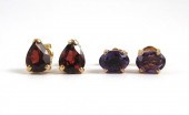 TWO PAIR OF FOURTEEN KARAT GOL