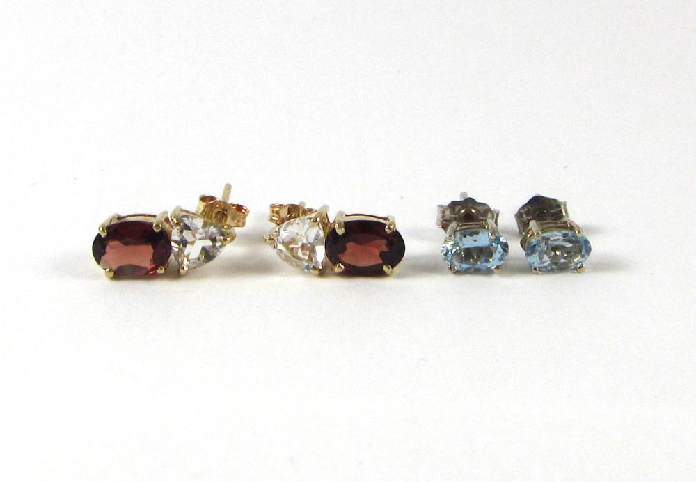 TWO PAIR OF FOURTEEN KARAT GOLD EAR
