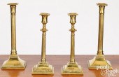 TWO PAIR OF GEORGE III BRASS C