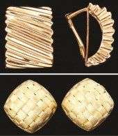 Two Pair of Gold Earclipsthe f