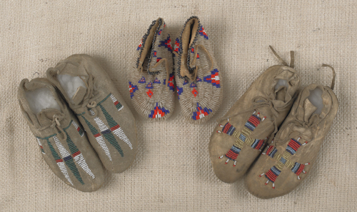 Two pair of partially beaded