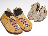 TWO PAIR OF PLAINS BEADED HIDE