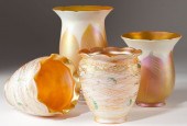 Two Pair of Quezal Art Glass S
