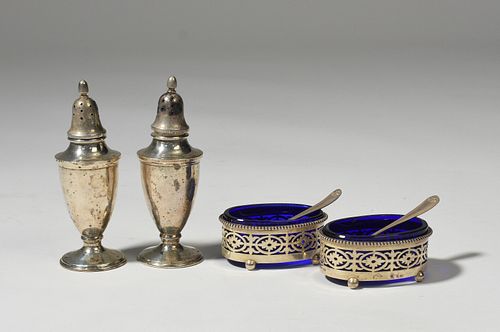 TWO PAIR OF SALTS-SHAKERS AND