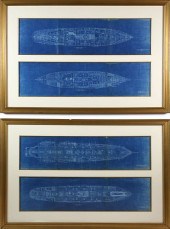 TWO PAIR OF SHIP'S SCHEMATIC B
