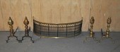 TWO PAIR PERIOD BRASS ANDIRONS