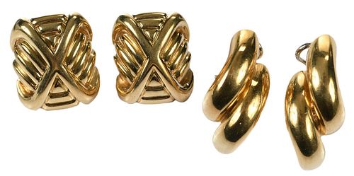 TWO PAIRS 18KT. EARCLIPSSan Marco