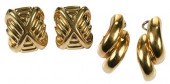 TWO PAIRS 18KT. EARCLIPSSan Ma