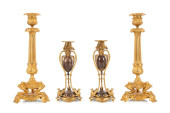 TWO PAIRS, 19TH C. FRENCH GILT