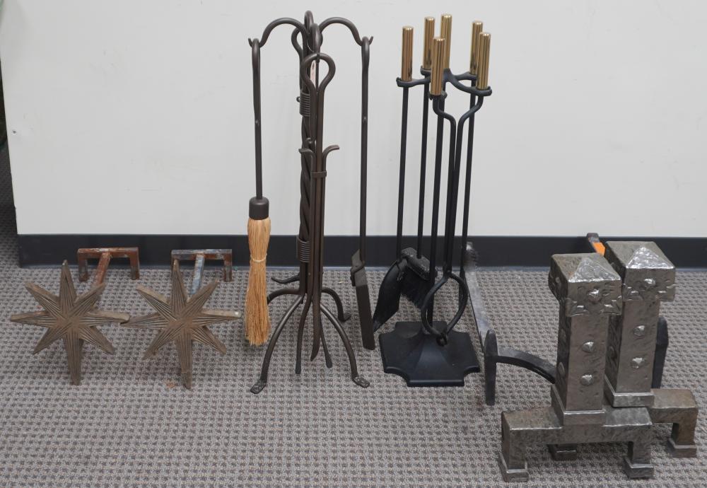 TWO PAIRS ANDIRONS AND TWO SETS