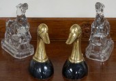 TWO PAIRS ANIMAL-FORM BOOKENDS