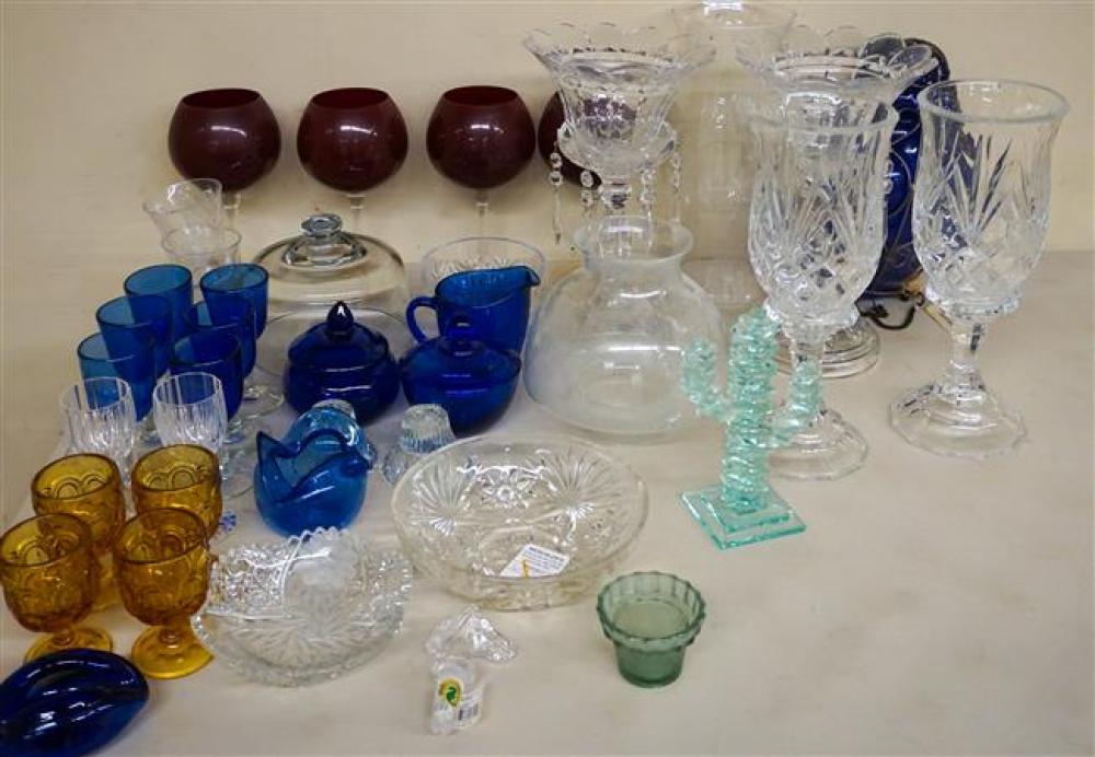 TWO PAIRS CRYSTAL CANDLESTICKS,