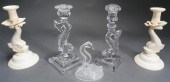 TWO PAIRS DOLPHIN CANDLESTICKS