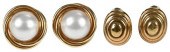 TWO PAIRS GOLD EARRINGSoval do