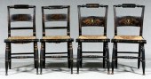 Two pairs Hitchcock chairs: on