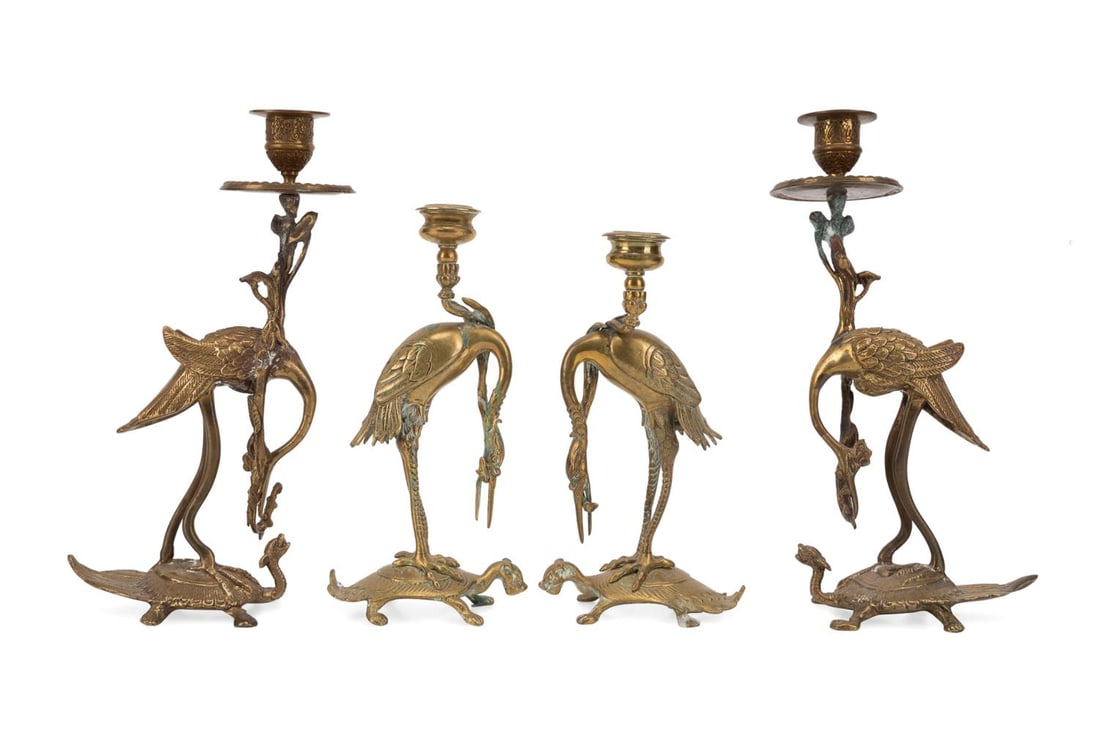 TWO PAIRS JAPANESE CRANE AND TURTLE