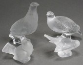 TWO PAIRS LALIQUE FRANCE FROST