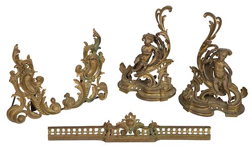 TWO PAIRS LOUIS XV STYLE BRONZE
