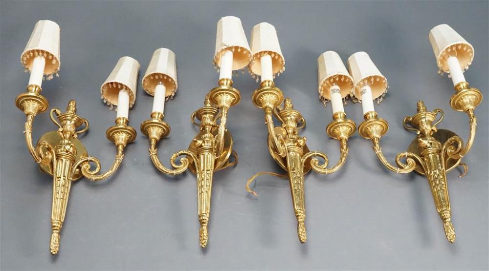 TWO PAIRS LOUIS XVI STYLE GILT