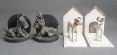 TWO PAIRS METAL AND WOOD DOG-F