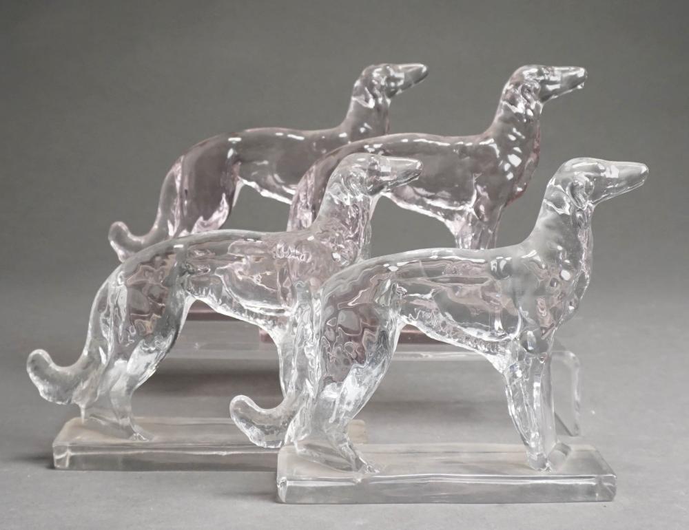 TWO PAIRS MOLDED GLASS IRISH