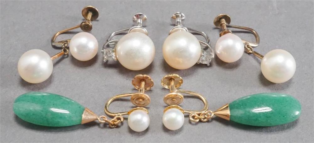 TWO PAIRS OF 14-KARAT GOLD AND