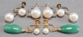 TWO PAIRS OF 14-KARAT GOLD AND