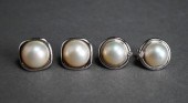 TWO PAIRS OF 14-KARAT WHITE-GO