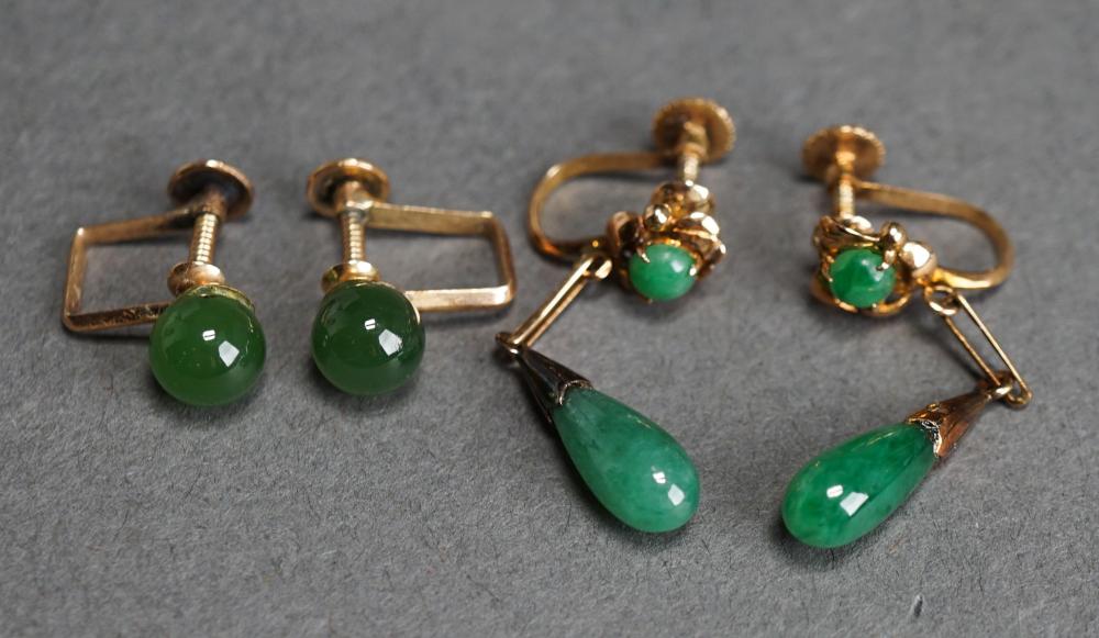 TWO PAIRS OF 14-KARAT YELLOW-GOLD