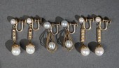 TWO PAIRS OF 14-KARAT YELLOW-G