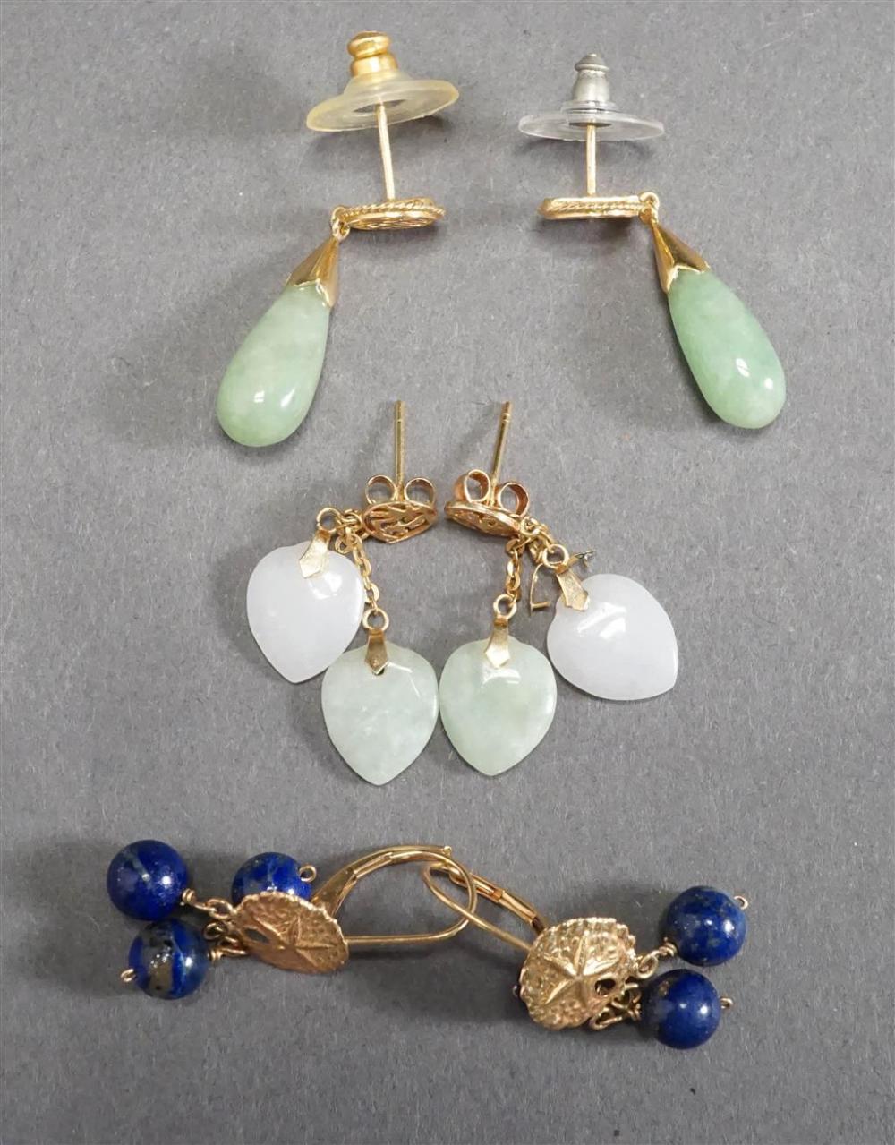 TWO PAIRS OF 14-KARAT YELLOW-GOLD
