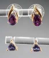 TWO PAIRS OF 14-KARAT YELLOW-G