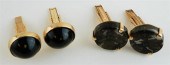 TWO PAIRS OF 14K YELLOW GOLD A