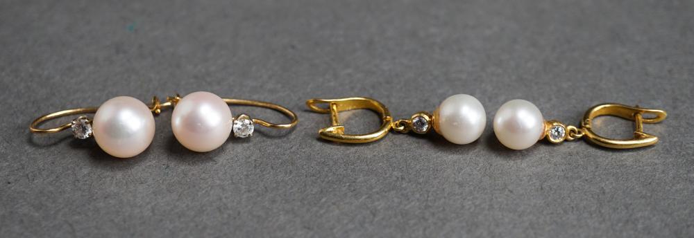 TWO PAIRS OF 18-KARAT