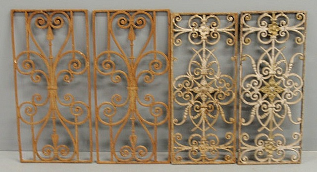 Two pairs of 19th c. wrought iron
