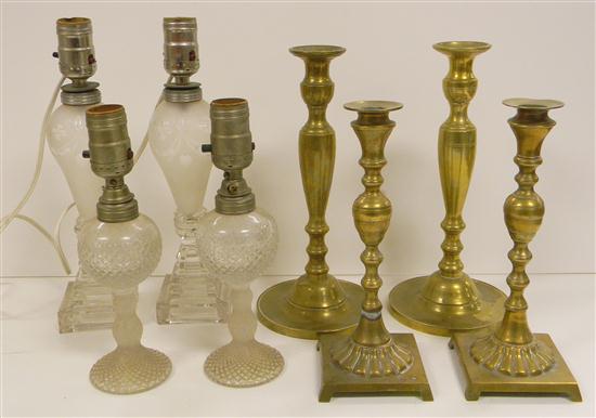 Two pairs of 20th century brass