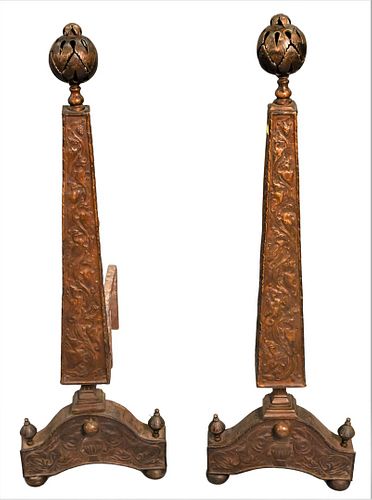 TWO PAIRS OF ANDIRONSTwo Pairs of