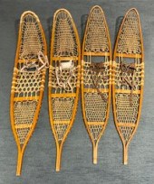 Two pairs of antique wooden an