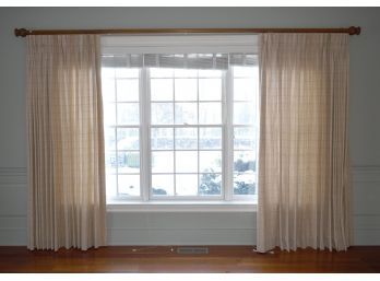 Two pairs of beige plaid cotton