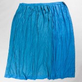 TWO PAIRS OF BLUE LINEN CURTAI
