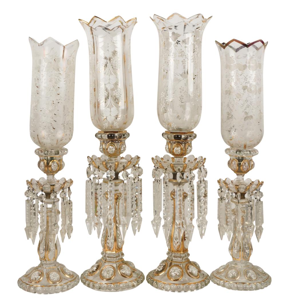 TWO PAIRS OF BOHEMIAN GLASS