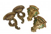 TWO PAIRS OF BRACKET SHELVES,