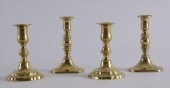 TWO PAIRS OF BRASS CANDLESTICK