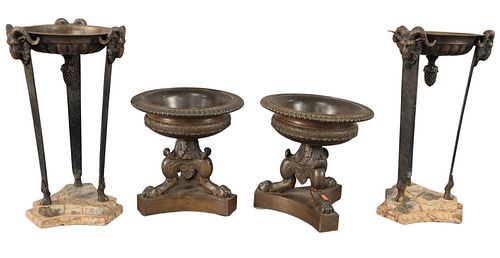 TWO PAIRS OF BRONZE GRAND TOUR
