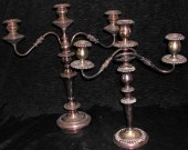 Two Pairs of Candelabra,  one