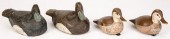 TWO PAIRS OF CARVED AND PAINTE