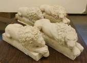 TWO PAIRS OF CAST CEMENT RECUM
