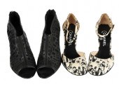 TWO PAIRS OF CHANEL HIGH HEEL