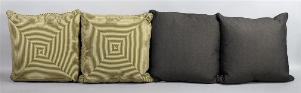 TWO PAIRS OF CHARCOAL AND GREEN